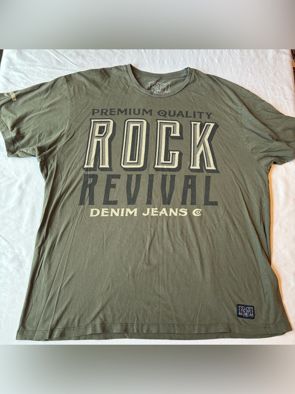 Rock Revival Olive Green Graphic Logo Tee